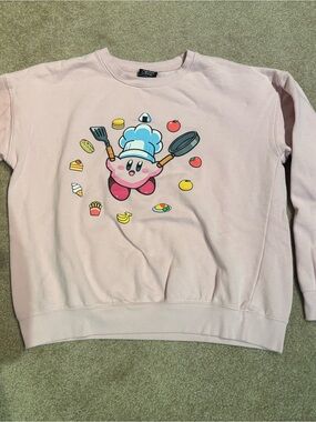 Box Lunch Kirby Chef Graphic Sweatshirt Pink Color Unisex Large